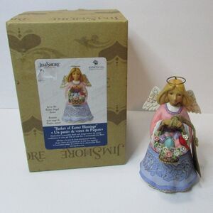 Jim Shore Basket of Easter Blessings Angel figure with box spring figuri…